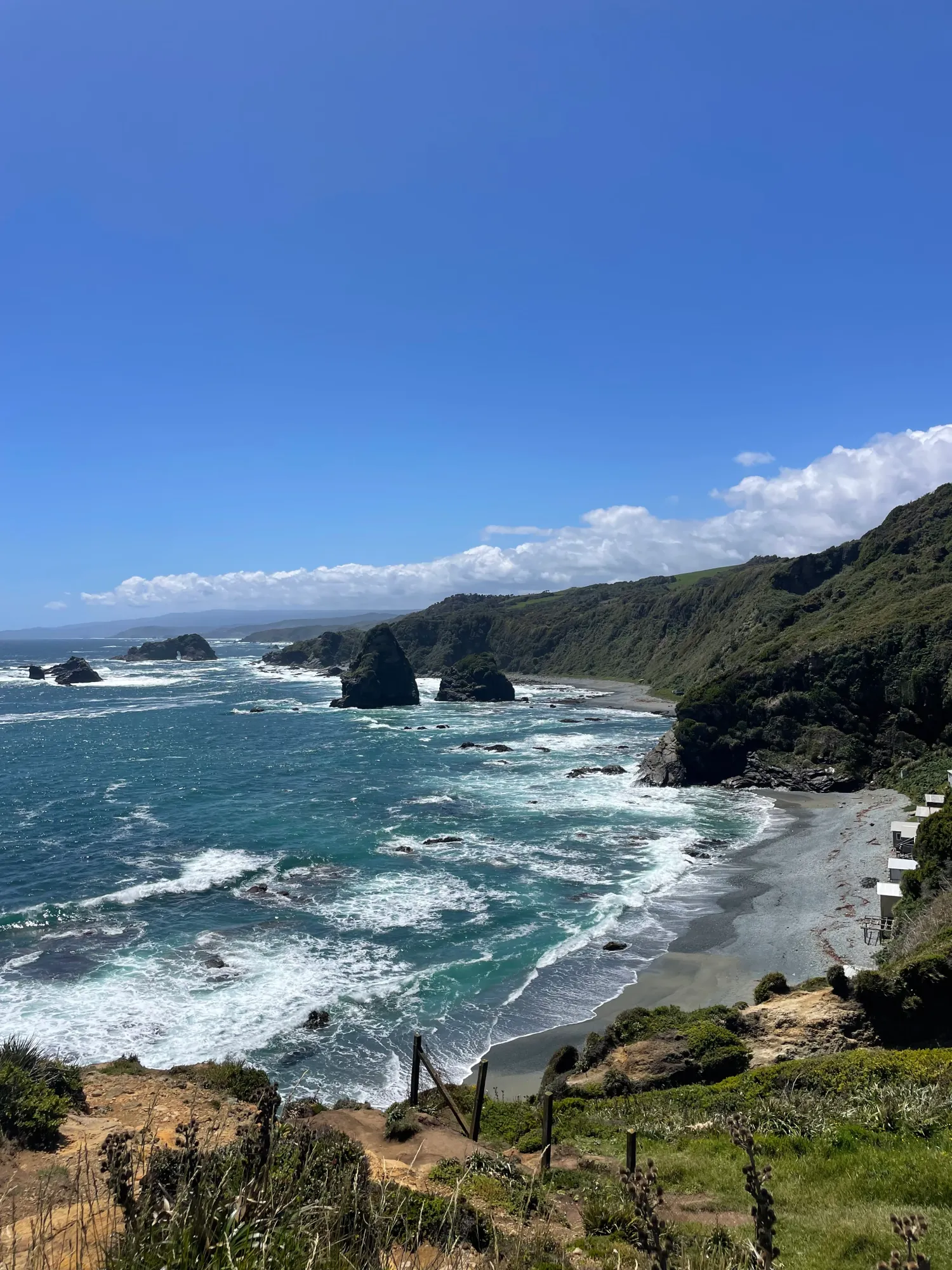 Playa Estaquilla arena gris costa Pacífico sur Chile Los Muermos litoral patagónico